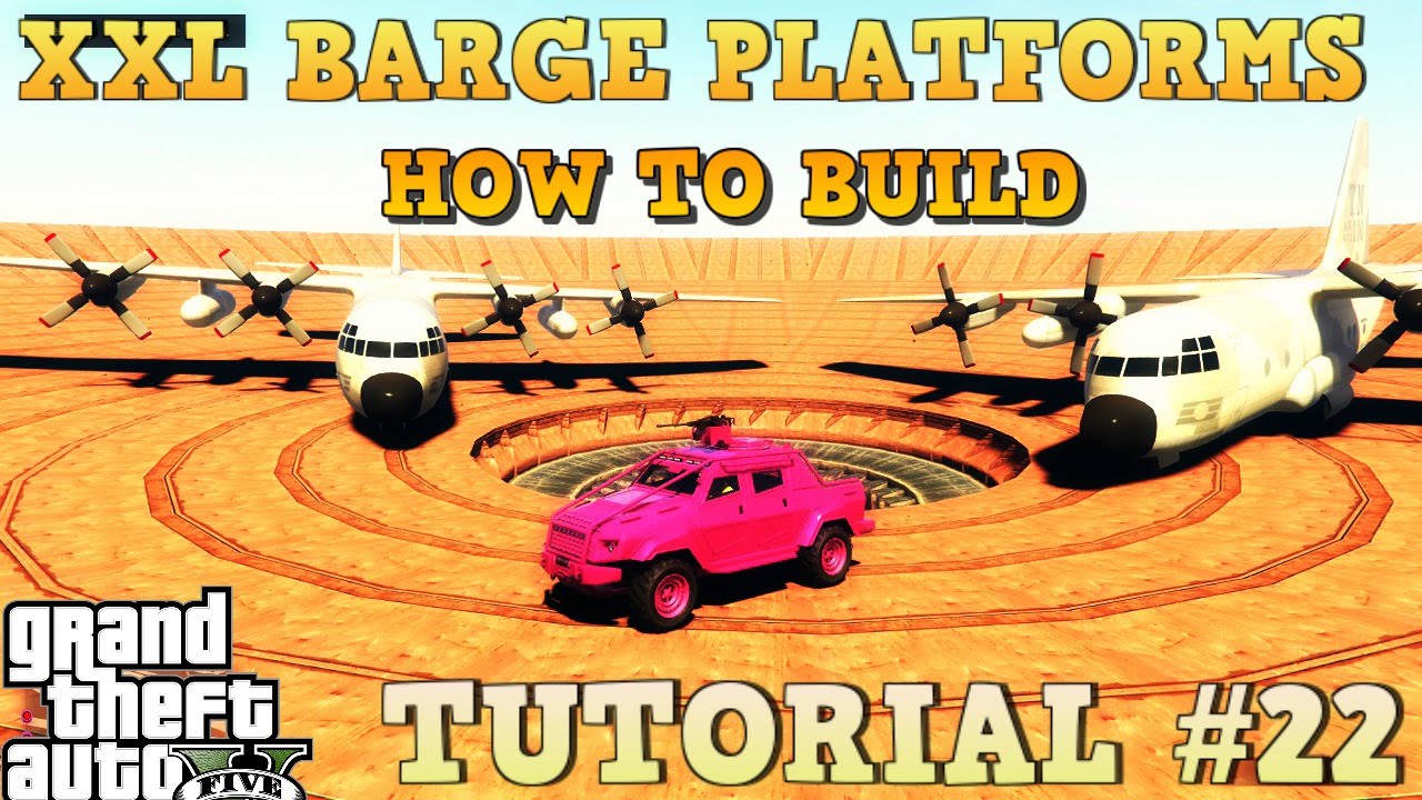 GTA 5 Tutorial #22 - XXL BARGE PLATFORMS / DONUTS - HOW TO BUILD ( GTA V Content Creator )