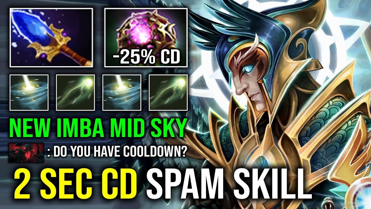 WTF 2 Second CD Spam Skill 1 Shot Mystic Flare Combo with Solo Mid Skywrath Mage Against SF Dota 2