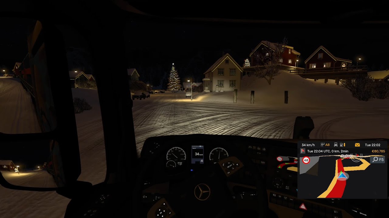 Night time Winterland | Euro Truck Simulator 2