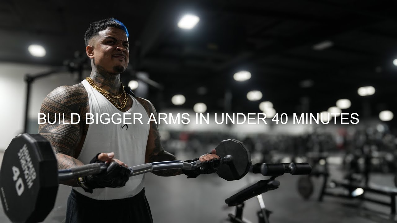HOW TO BUILD BIGGER ARMS IN LESS THAN 40 MINUTES | HOME GYM WORKOUT!