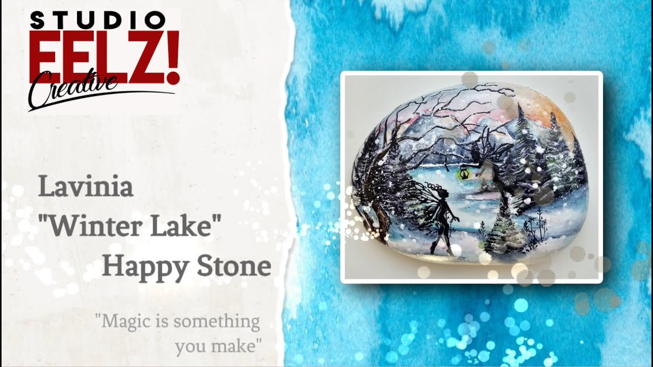 Lavinia Stamps - Winter Lake Happy Stone FULL English tutorial