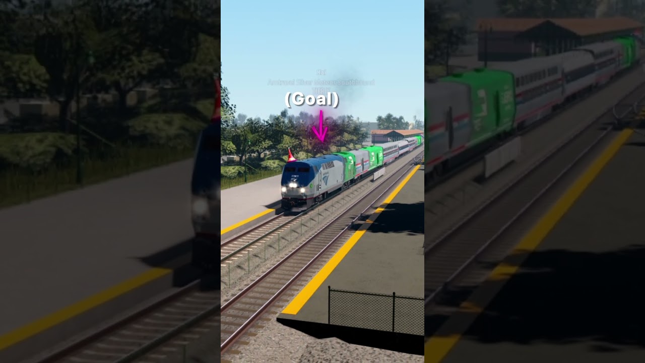 Braking Competition!  #railsim #movieclip #roblox #train #railway #gaming #fail