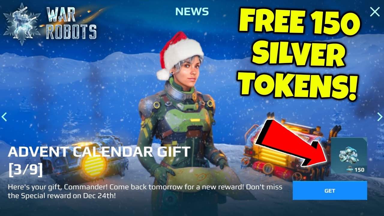 FREE 150 SILVER TOKENS! War Robots Advent Calendar Event Day (3/9)