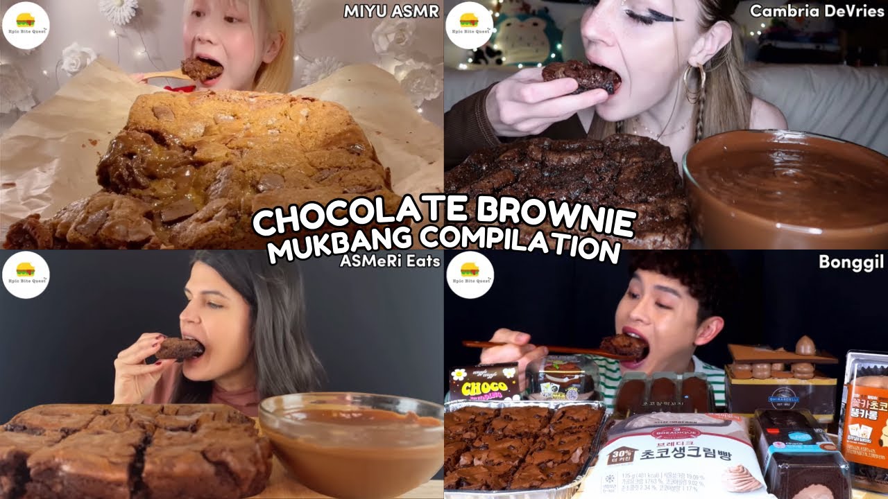ASMR | CHOCOLATE BROWNIE MUKBANG COMPILATION |