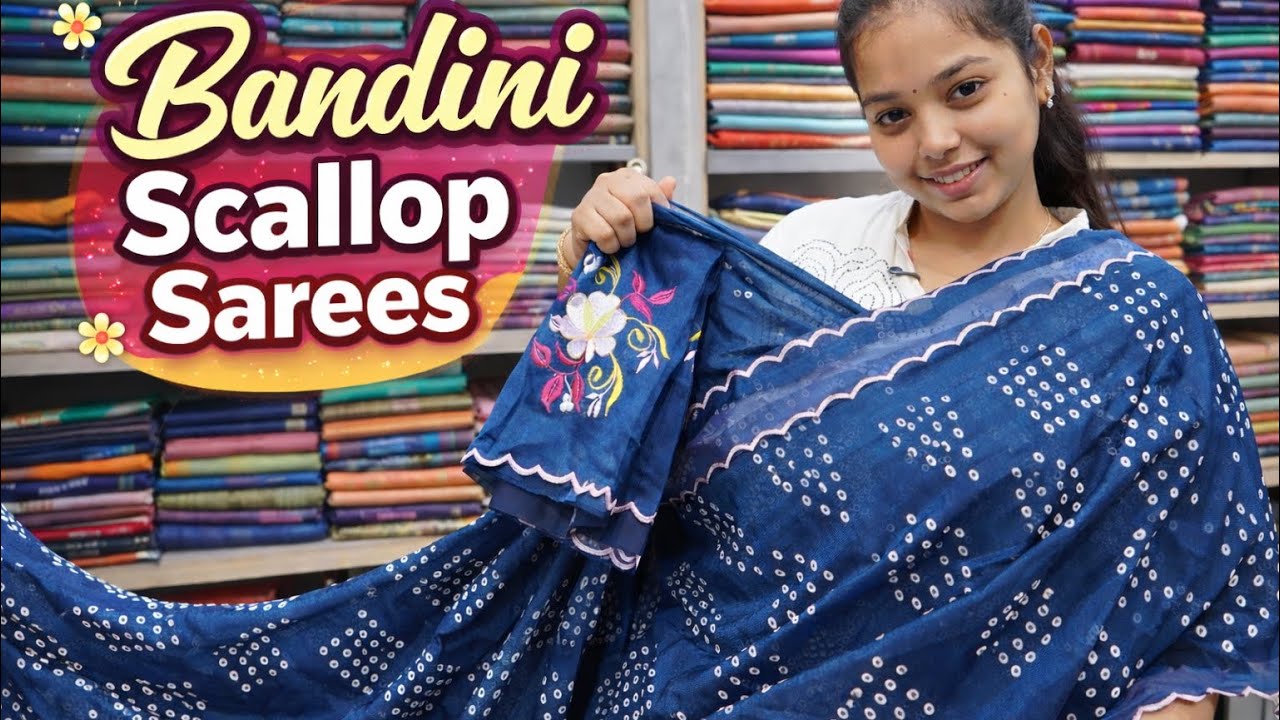 Mangalagiri cutwork bandini sarees from Nandam Handlooms  