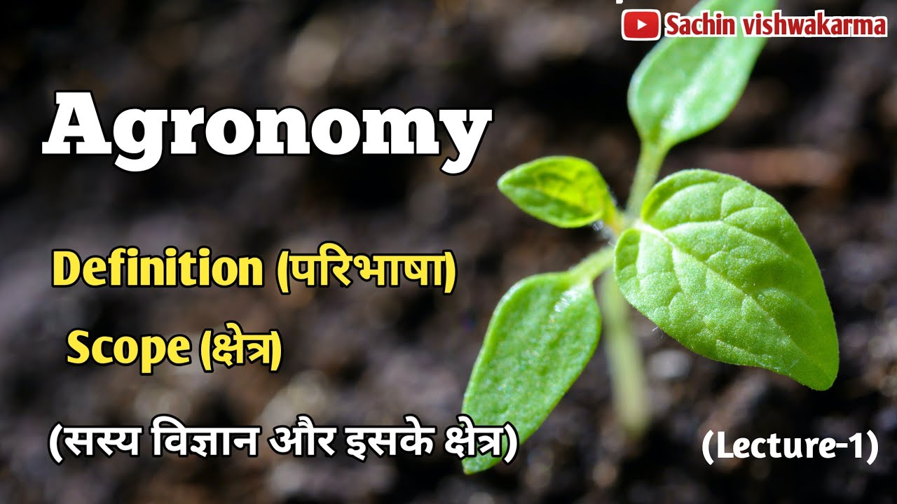 Agronomy (सस्य विज्ञान) | definition of agronomy and it's scope