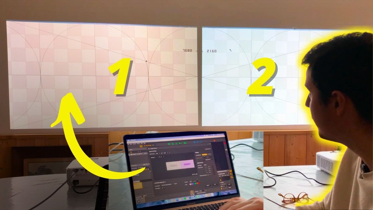 Multi-projection avec 2 vidéo-projecteurs et HeavyM (Video Mapping)