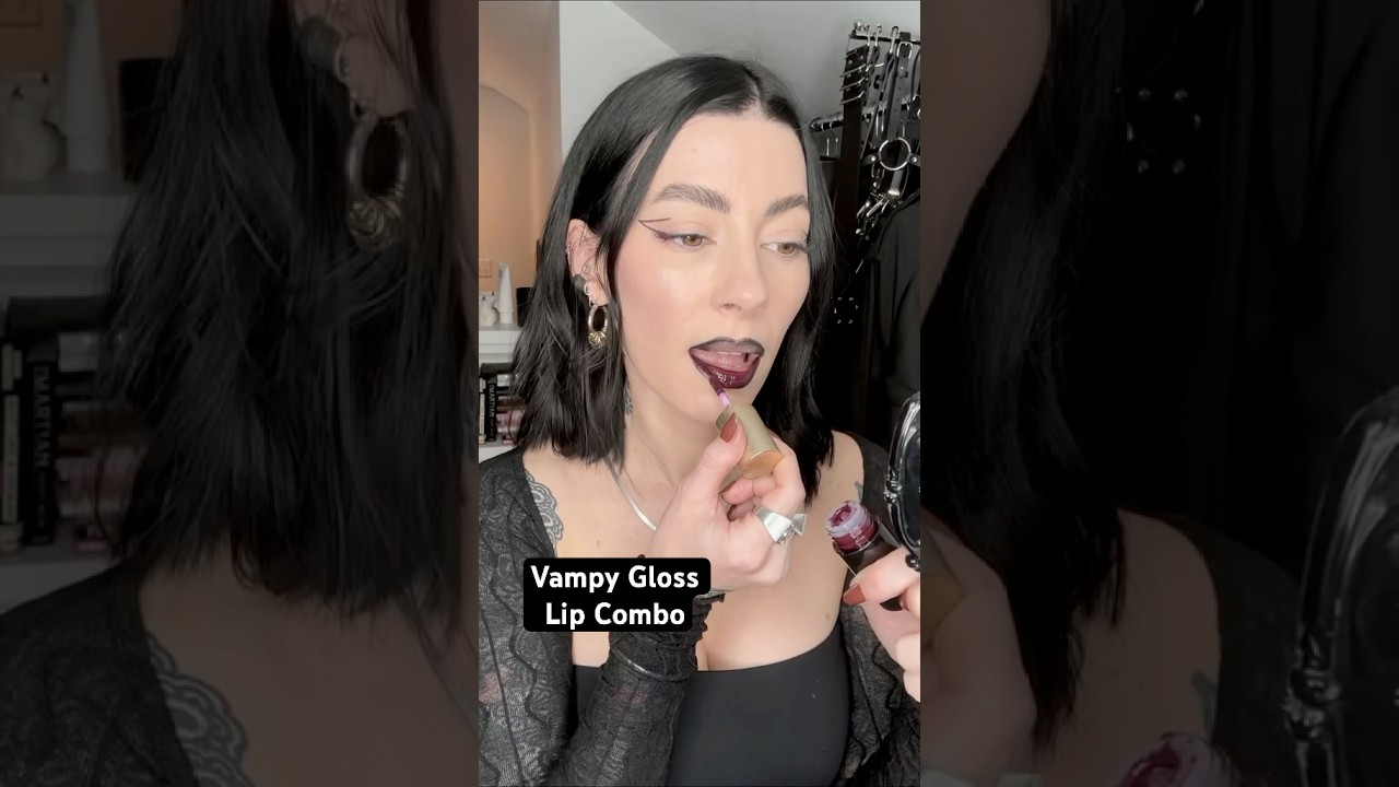 Vampy Lip Unearthly Villain Lipliner + MOB M111 Cream Clay + LH Cosmetics Wine Latex Gloss 