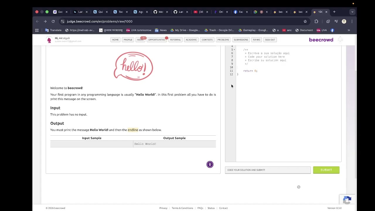 Introduction to online judge and some basics of C