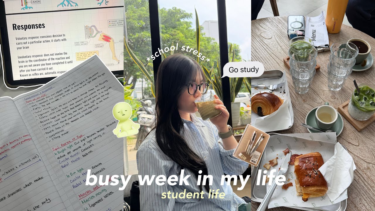 BUSY week in my life ᯓ★: productive days, late-night grinds, cafes, study with me, baking