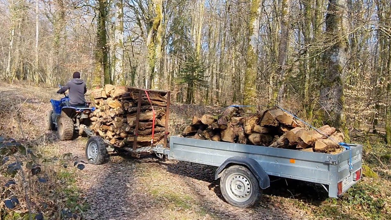 2 remorques pour 3 stères.🚜
