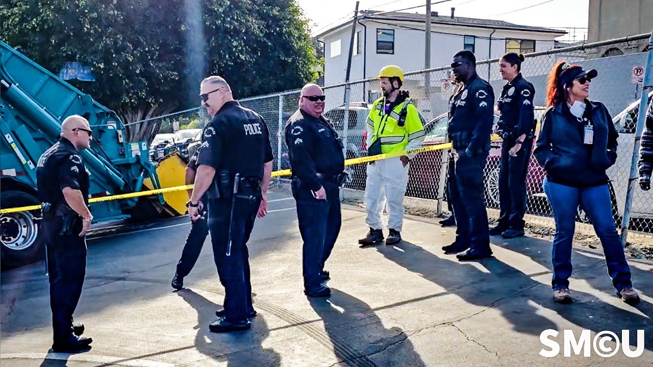LAPD and Sanitation Teams Coordinate for Cleanup Operation at Venice Parking Lot