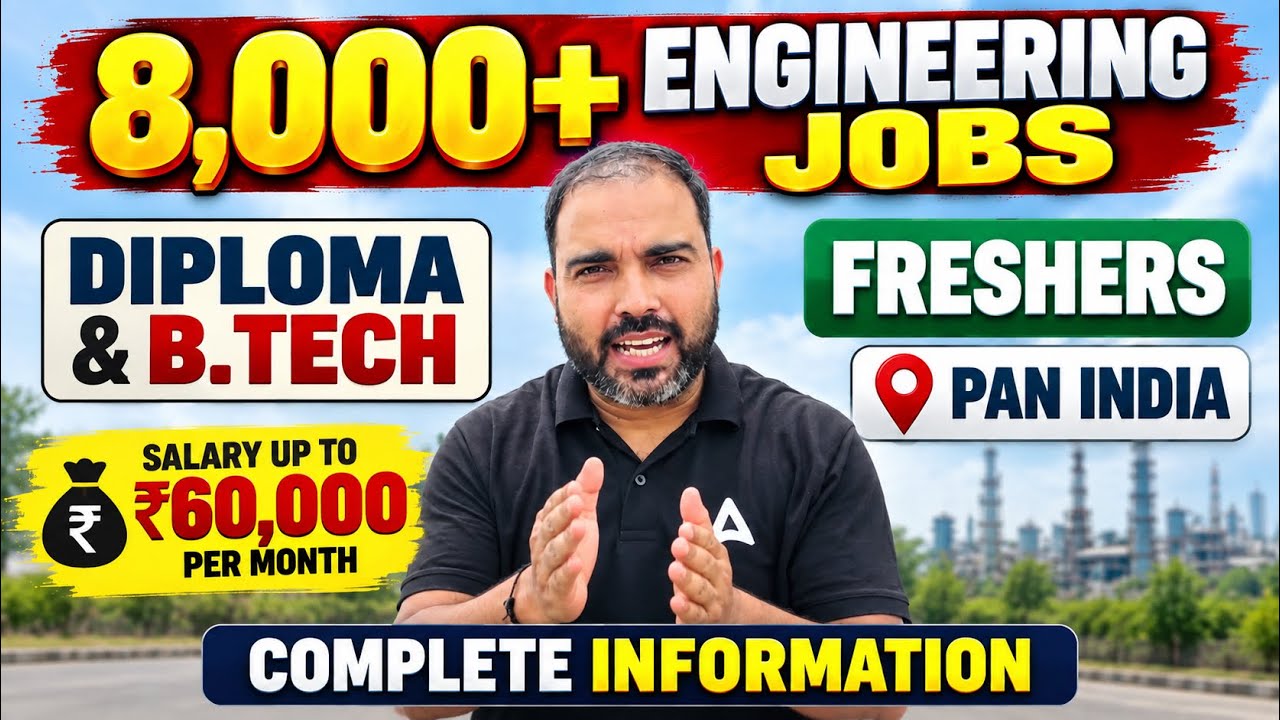 8000+ Engineering Jobs 🔥 | Diploma & B.Tech Freshers के लिए PAN India Jobs | By RK Sir