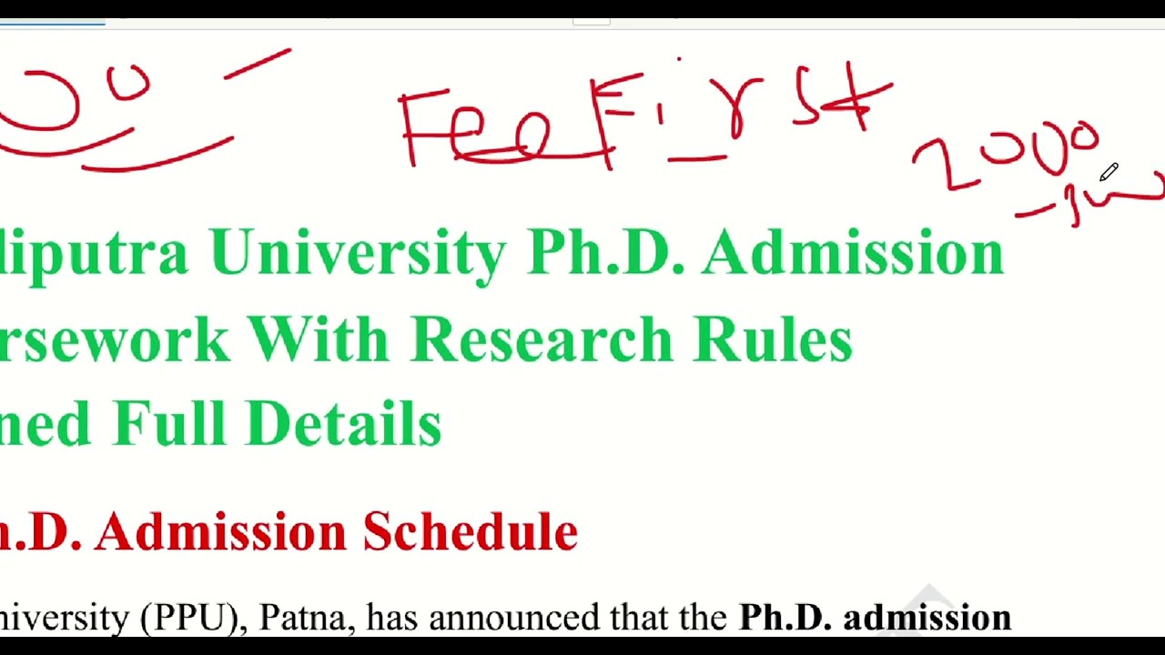 🎓Patliputra University Ph.D. Admission Fee & Coursework With Research Rules Explained Full Details
