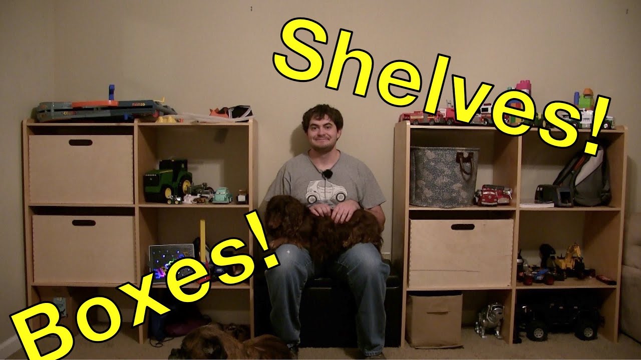 Making Some Toy Storage Shelves with Box-Jointed Insert Boxes