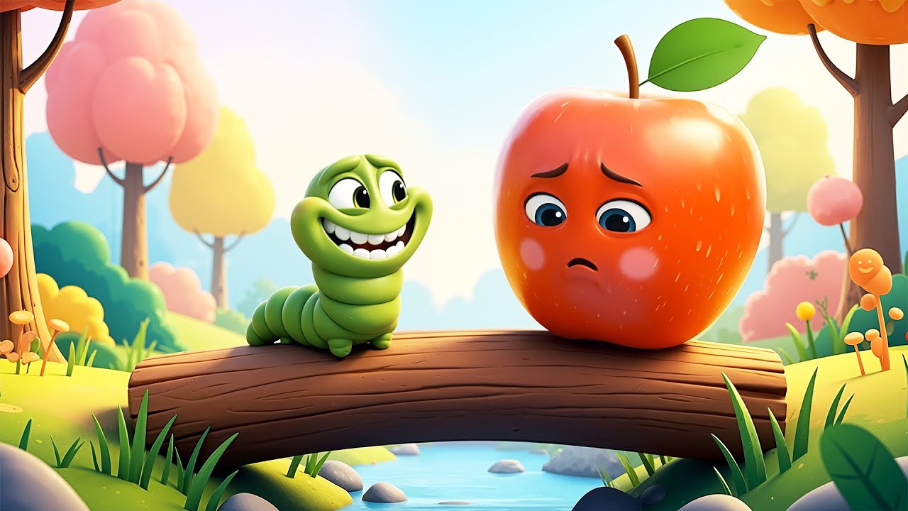 🍎🐛 Ben Bir Elma Kurduyum | Kıvrıla Kıvrıla Gezerim 🎶 | Eğitici &Ccedil;ocuk Şarkısı