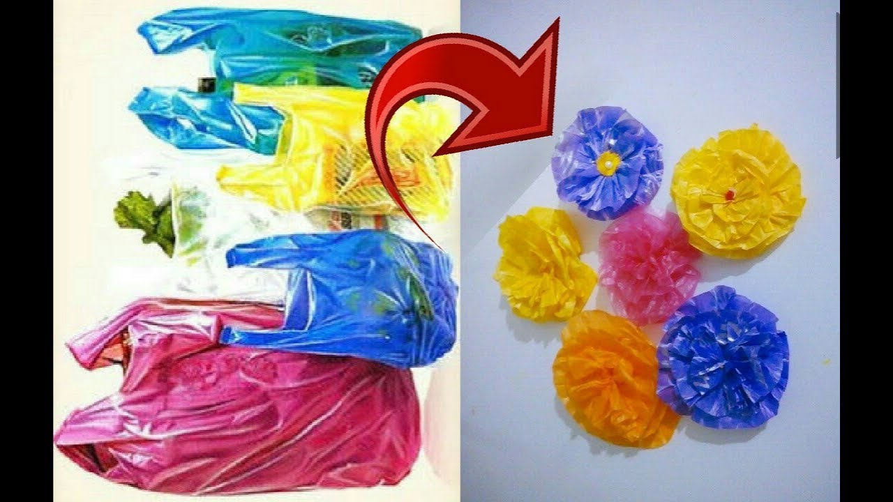 Flowers making with carry bags | easy making flowers