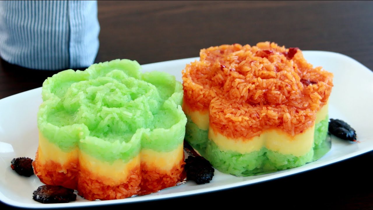 Three-color Sticky Rice - Xôi ba màu (Recipe) | Helen's Recipes