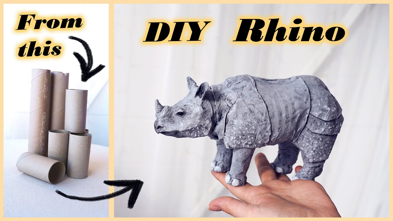 How to make paper Rhinoceros 🦏| DIY toilet paper roll crafts | Best out of waste crafts