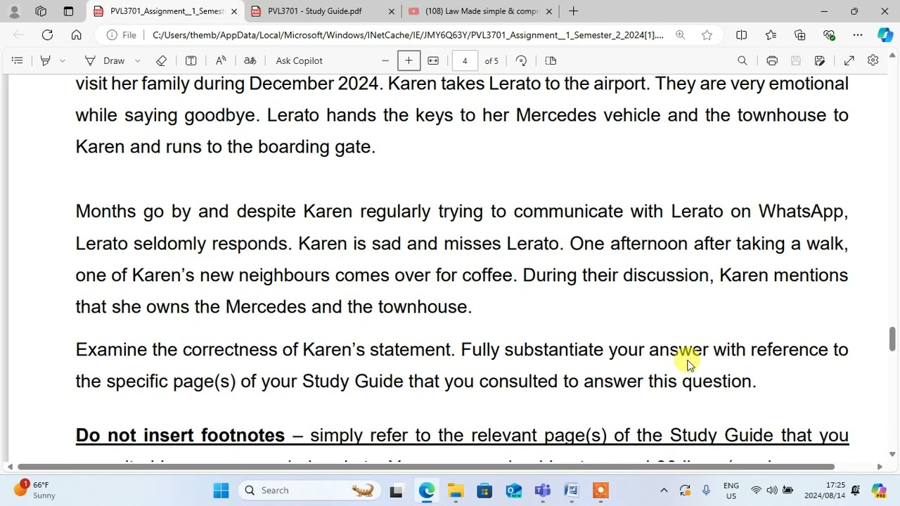 PVL3701 PROPERTY LAW assignment 1 sem 2 2024