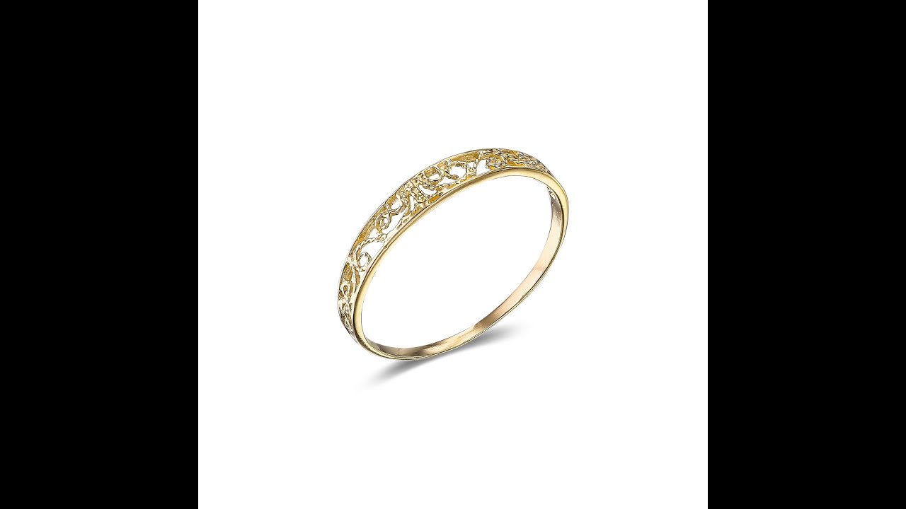 Thin Filigree Ring, 14K Gold Wedding Band