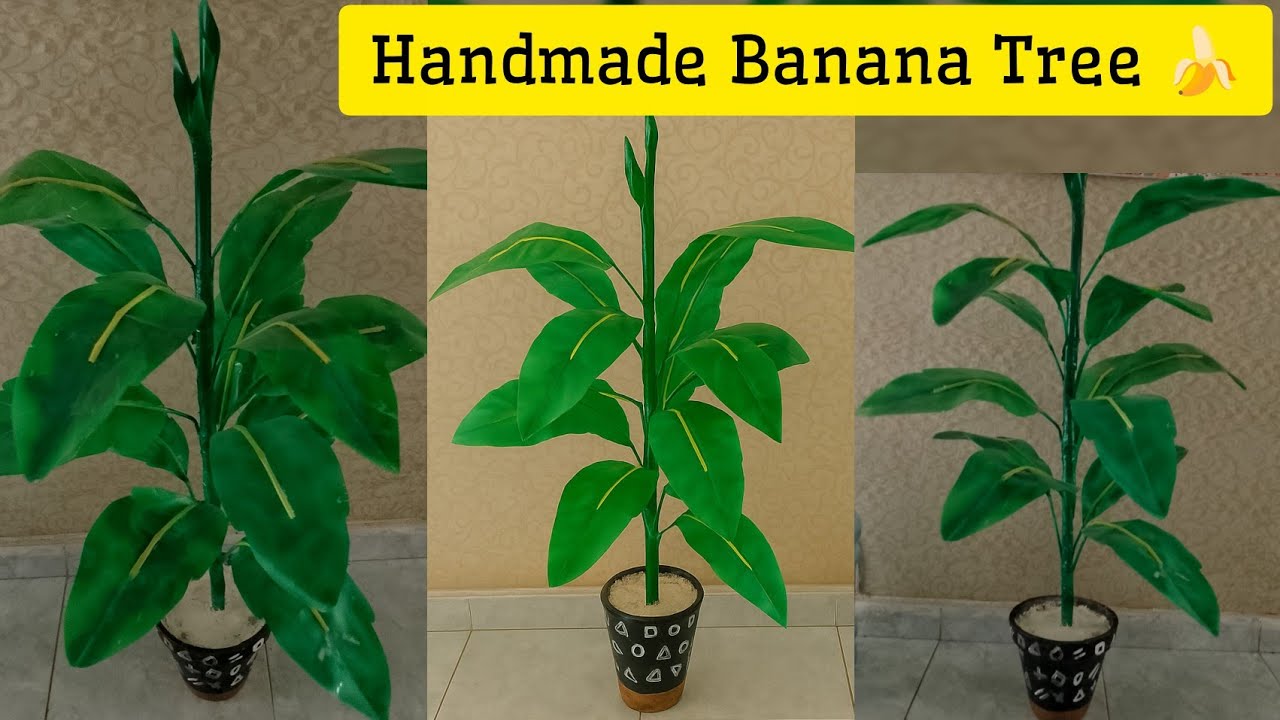 How to make Banana Tree, Artificial Banana plant, DIY fake Plant, handmade Artificial plant 