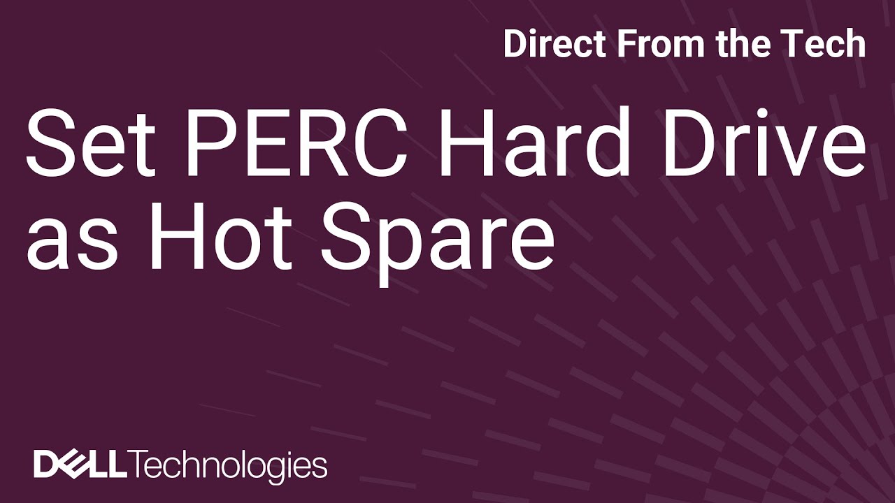 Set PERC Hard Drive as Hot Spare