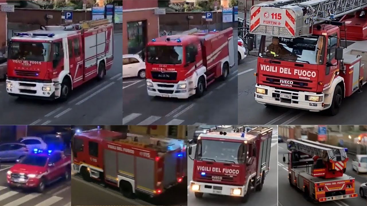 [MINI COMPILATION] Mezzi dei Vigili del Fuoco di Biella in sirena
