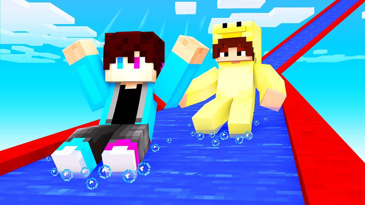 BOUW Je Eigen WATERGLIJBAAN CHALLENGE In MINECRAFT!
