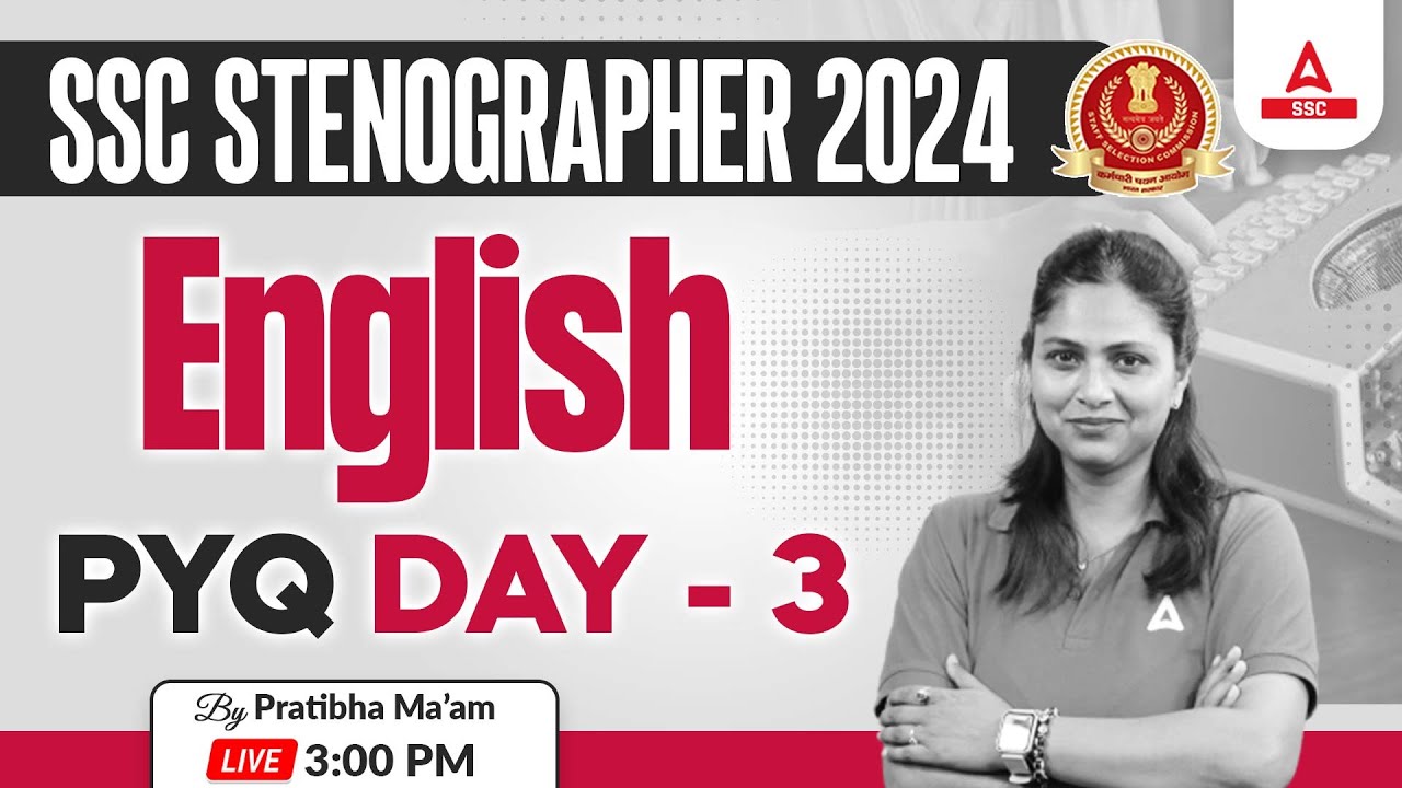 SSC Stenographer 2024 | SSC Steno English By Pratibha Mam | Previous Year Questions #3