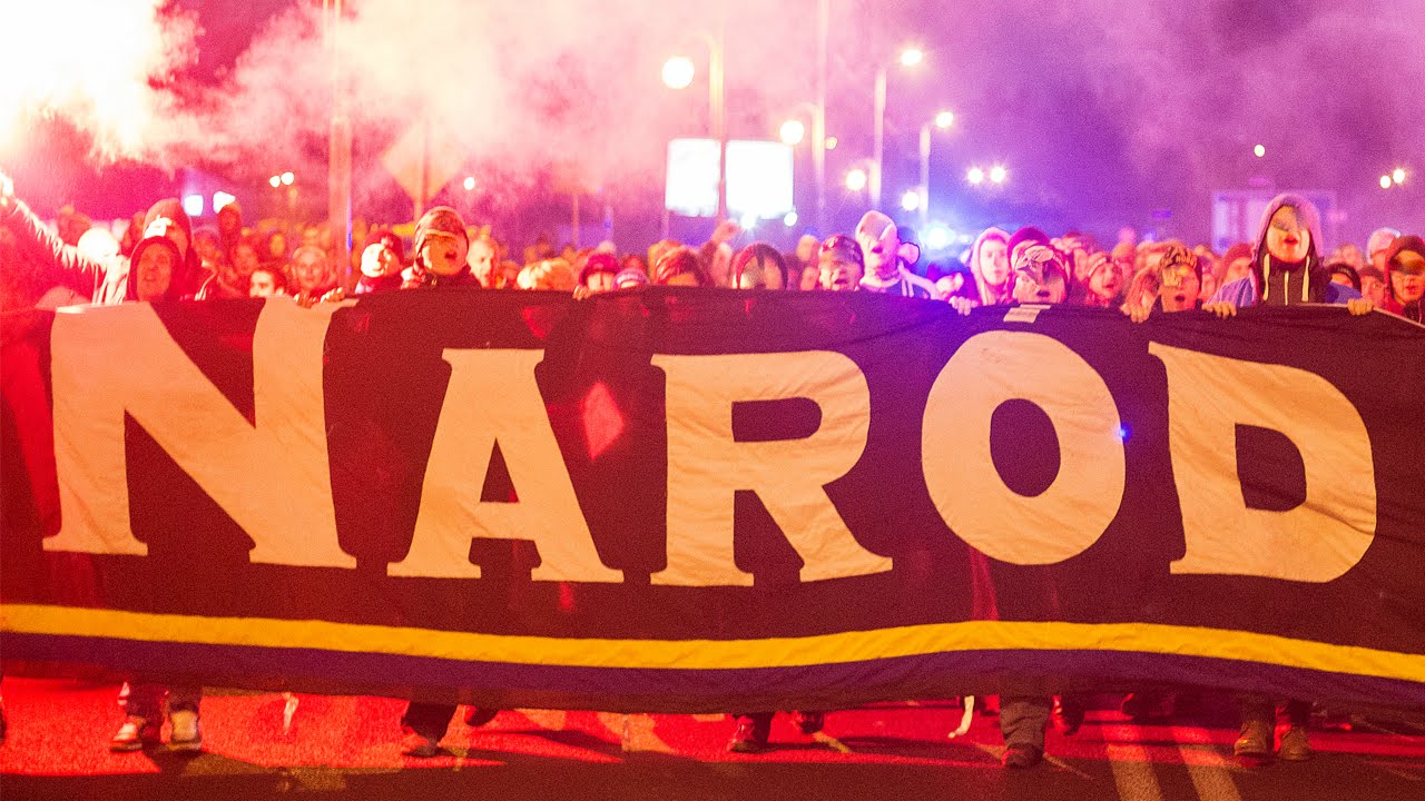 Kibice Ruchu na protestach górniczych w Rudzie Śląskiej (17.01.2015 r.)