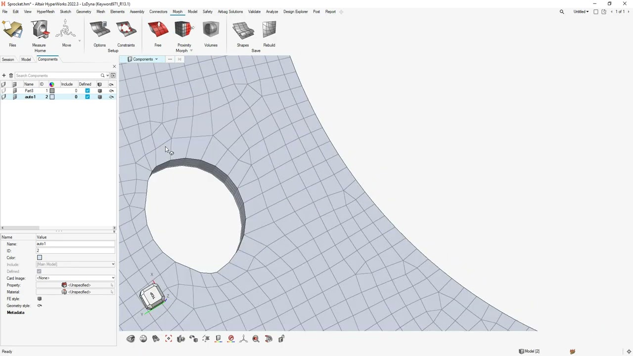 Morph Meshing in Altair HyperMesh