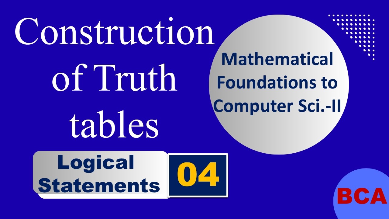 How to make Truth Table | Construction of truth tables | BCA Maths | BCA MFCS | BBA maths