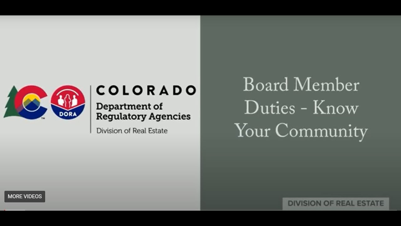 Board Member Duties - Know Your community
