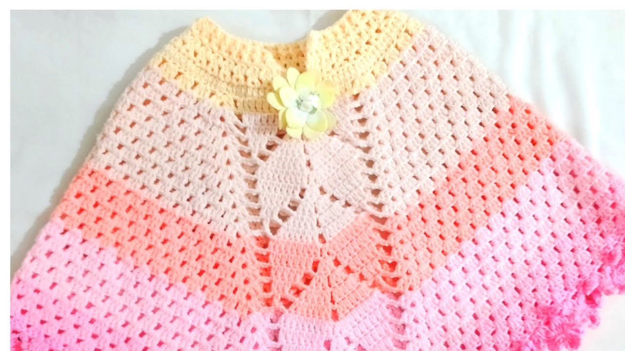 Crochet poncho for 2-4 years old part -2/২-৪ বছরের বাচ্চাদের কুশিকাটার পঞ্চ part -2