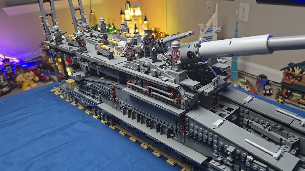 Schwerer Gustav Timeapse Build - A Giant German Super Rail Gun Made From Bricks