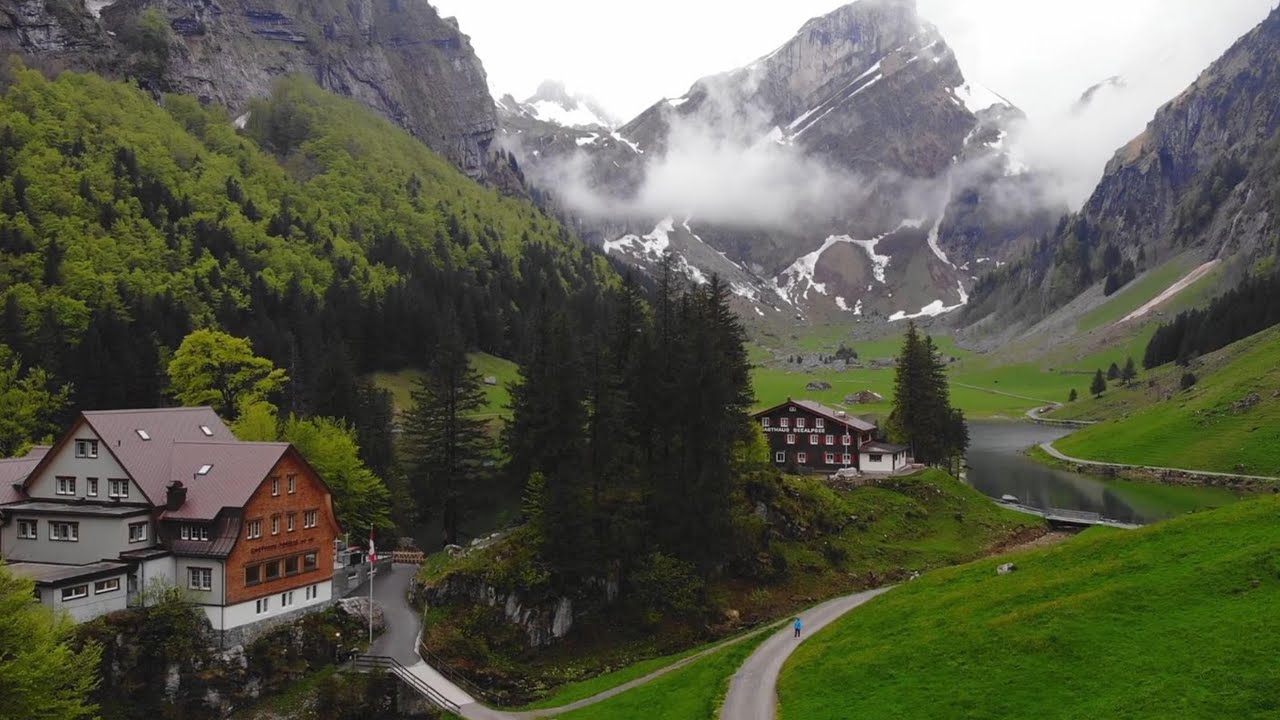 🍃 Peaceful Swiss Village Scenery | Relaxing Music & Drone Nature