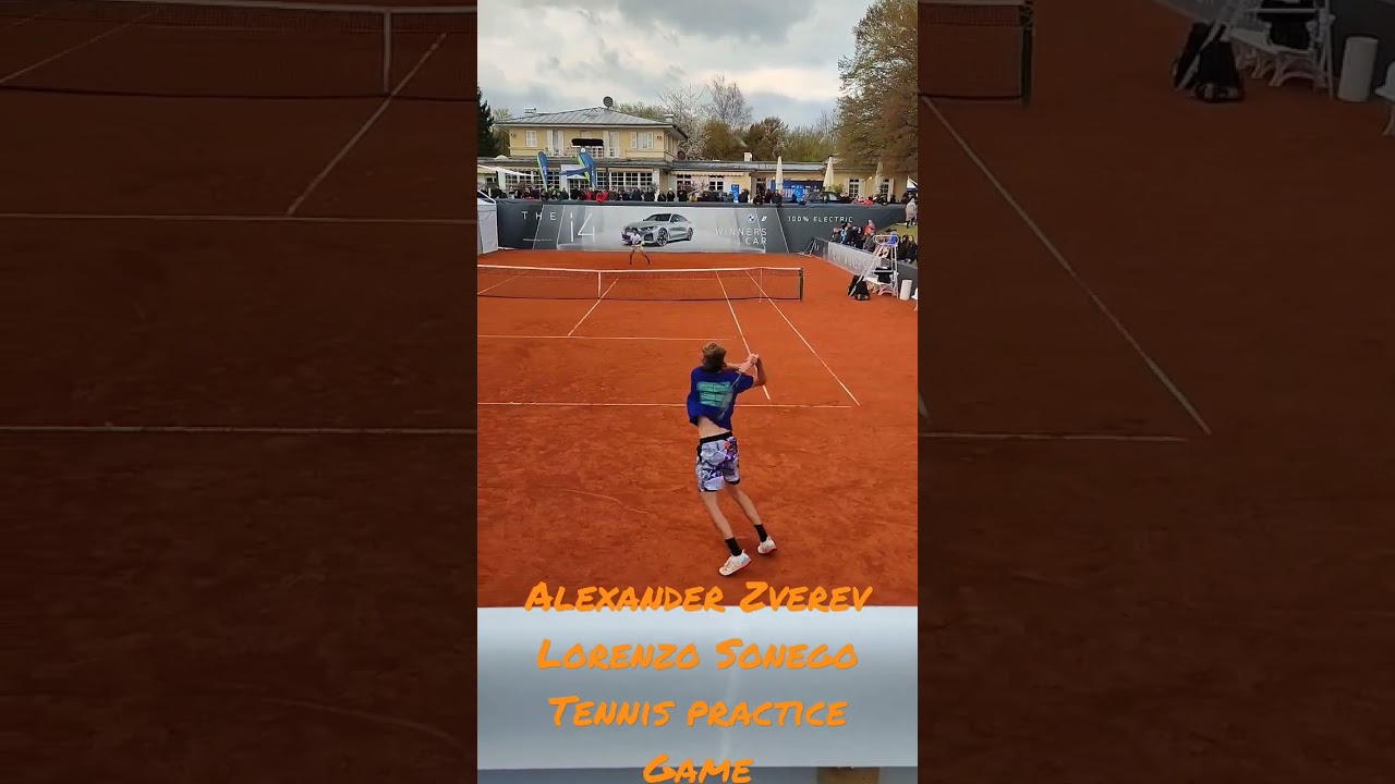 Alexander Zverev Lorenzo Sonego Tennis Practice Game #bmwopen #germany #deutschland #reels #munich
