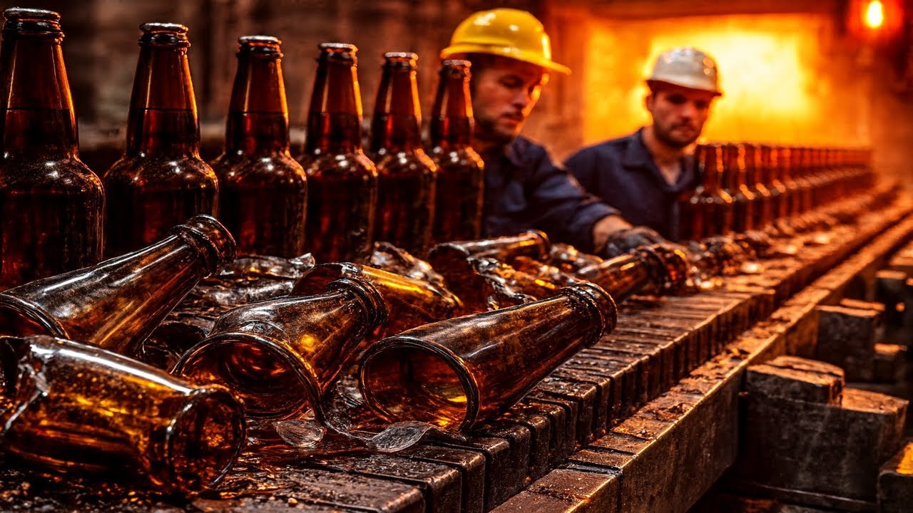 Comment des millions de bouteilles en verre sont fabriquées sans interruption dans une usine géante