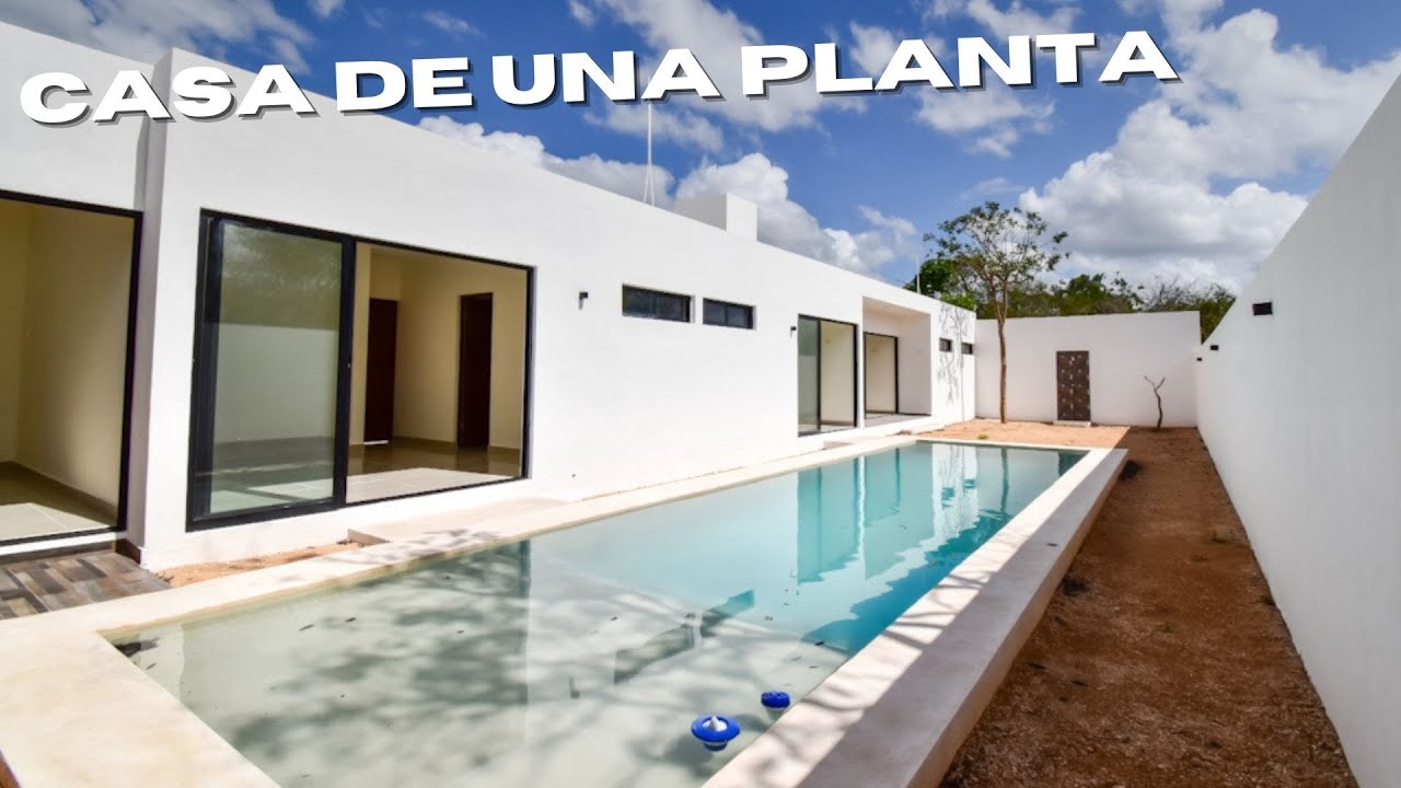 CASA DE UNA PLANTA en VENTA al NORTE DE MÉRIDA ¡Con ALBERCA de EXCELENTE TAMAÑO!