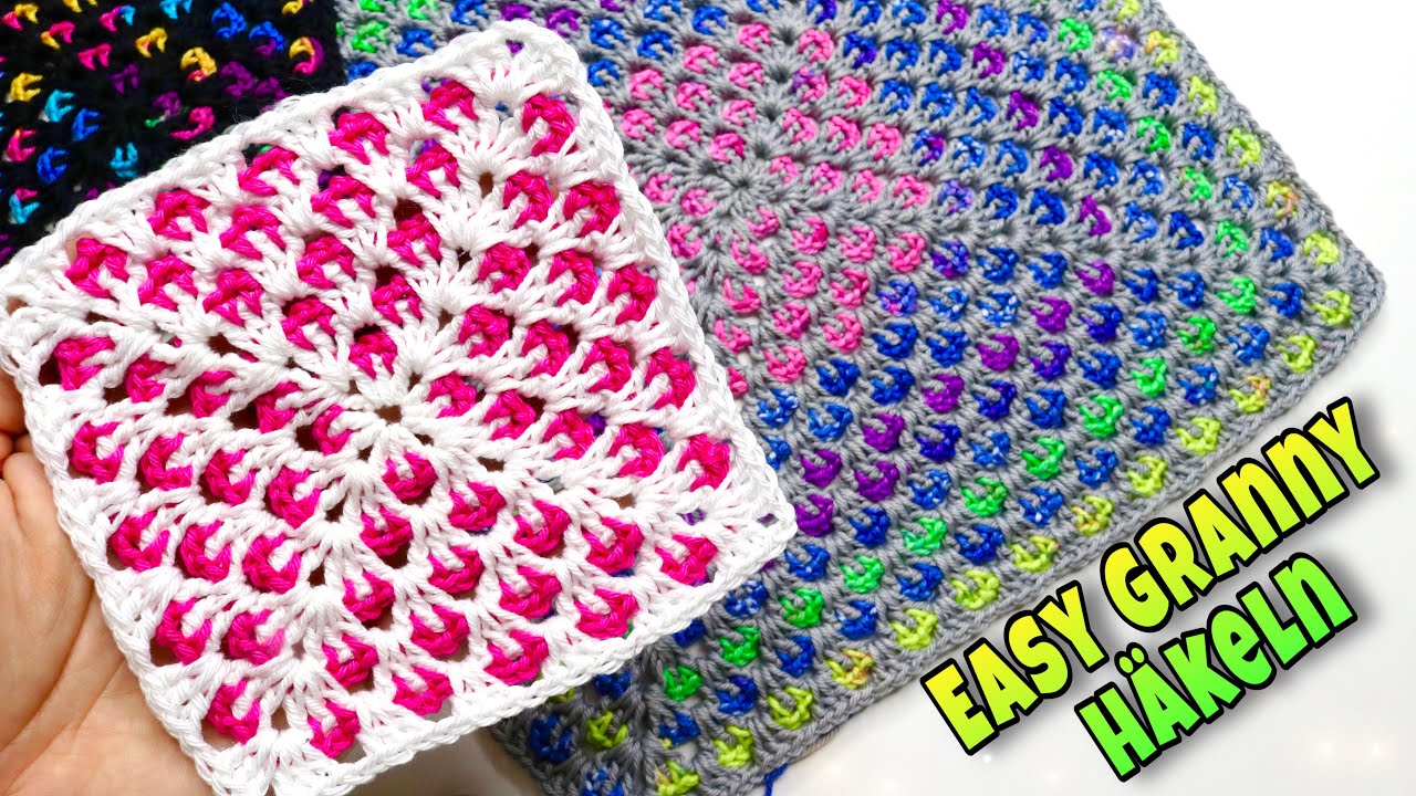 Supereinfaches Deckenmuster - Häkeln | zweifarbig | GrannySquare