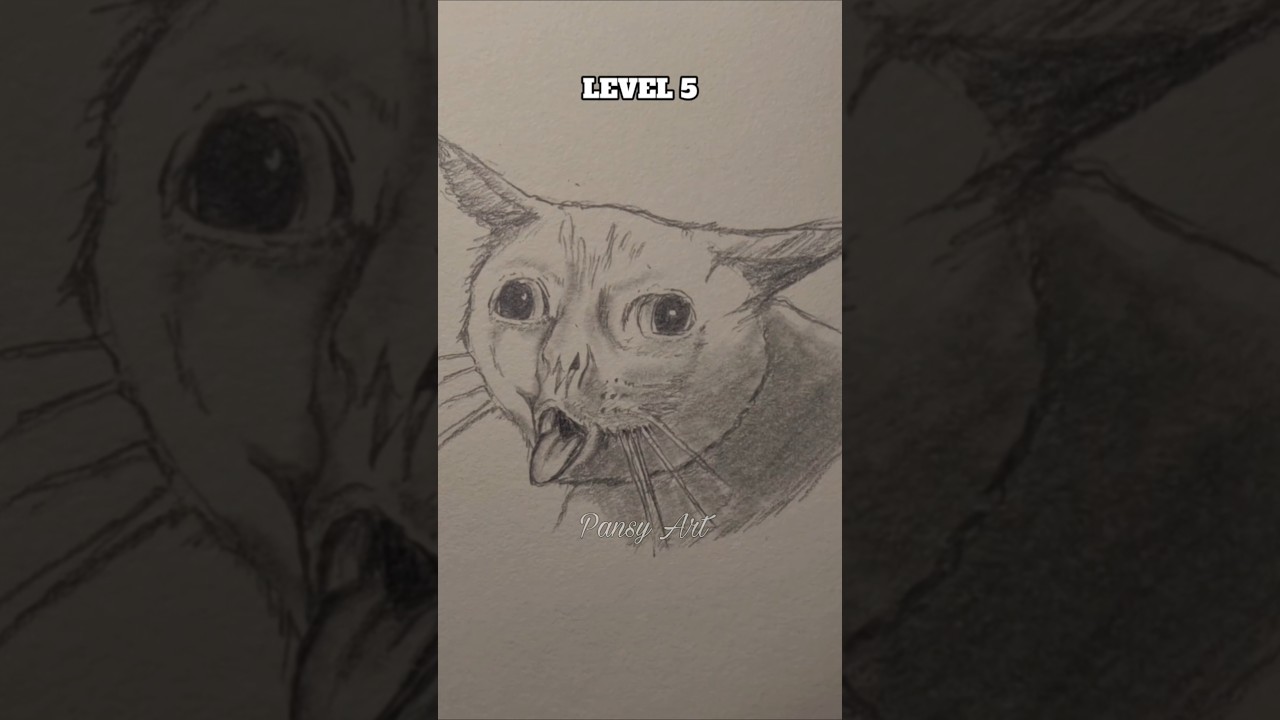 Drawing Cat in different level part 4 (2026) #art #sketch #drawing #draw #howtodraw