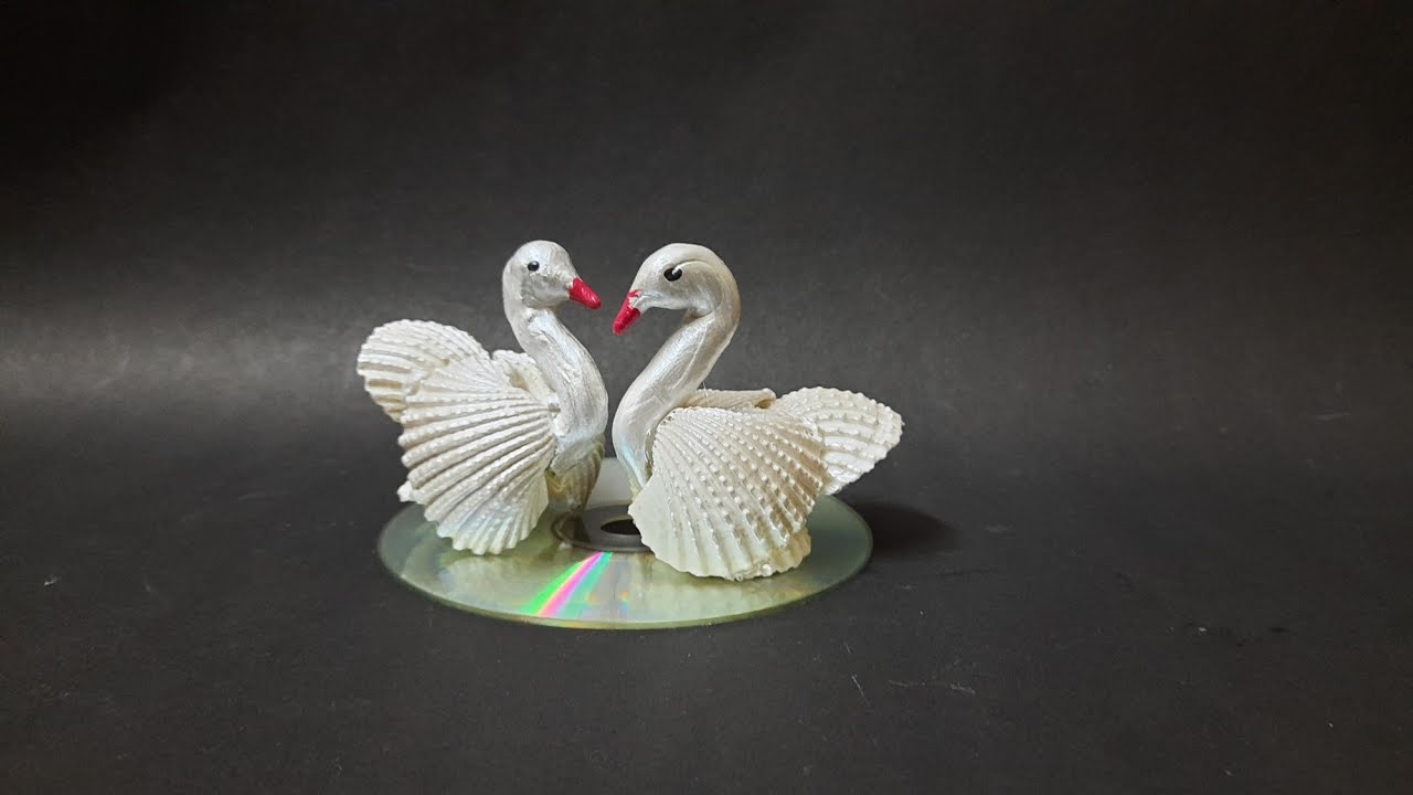 How to make Swan from Sea shell / Show piece from sea shell / Room decor from Sea shell craft ideas