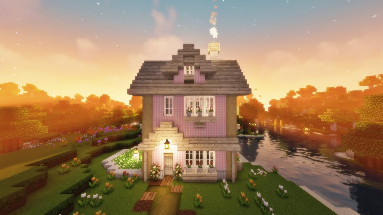 How to build an adorable Two Story House - Minecraft tutorial