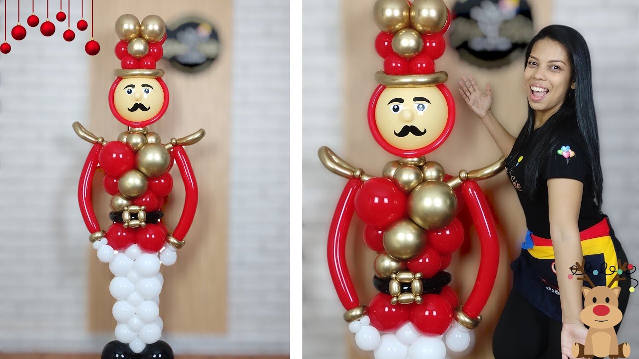 Cómo hacer Cascanueces en globos - Decoración Navideña con globos - balloon tutorial