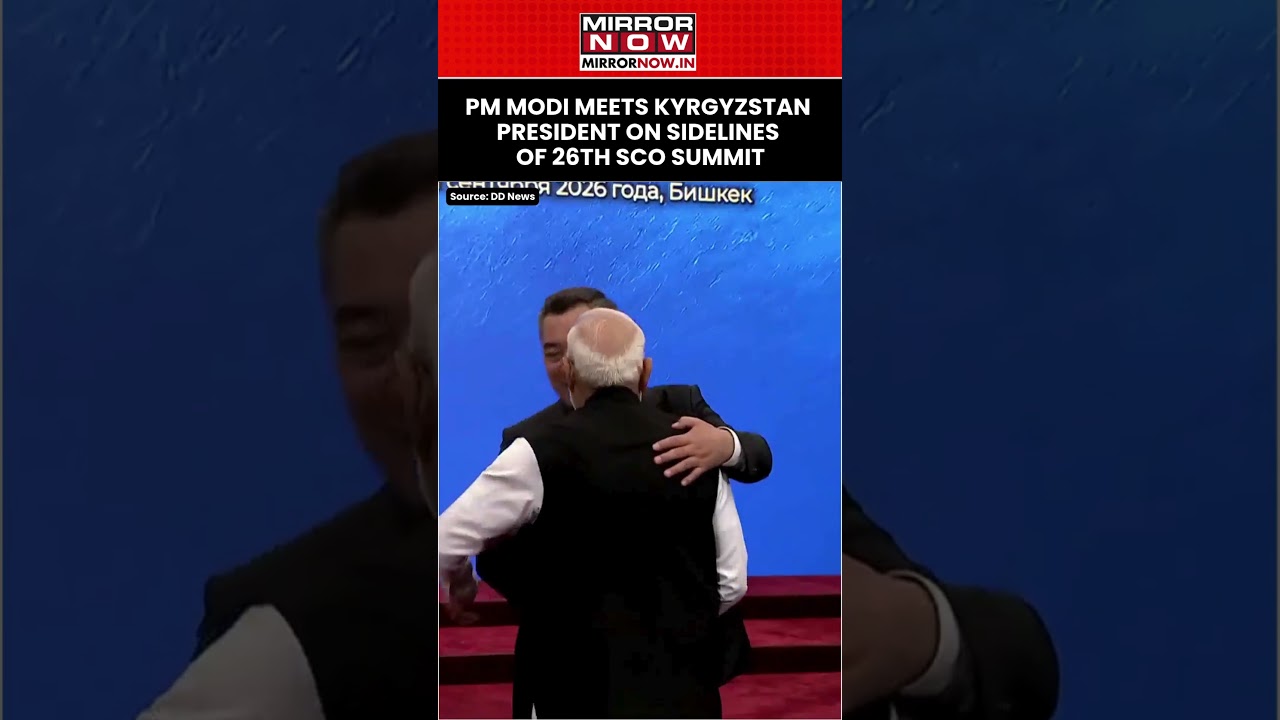 PM Modi Meets Kyrgyzstan President Japarov On Sidelines Of 26th SCO Summit In Bishkek #shorts