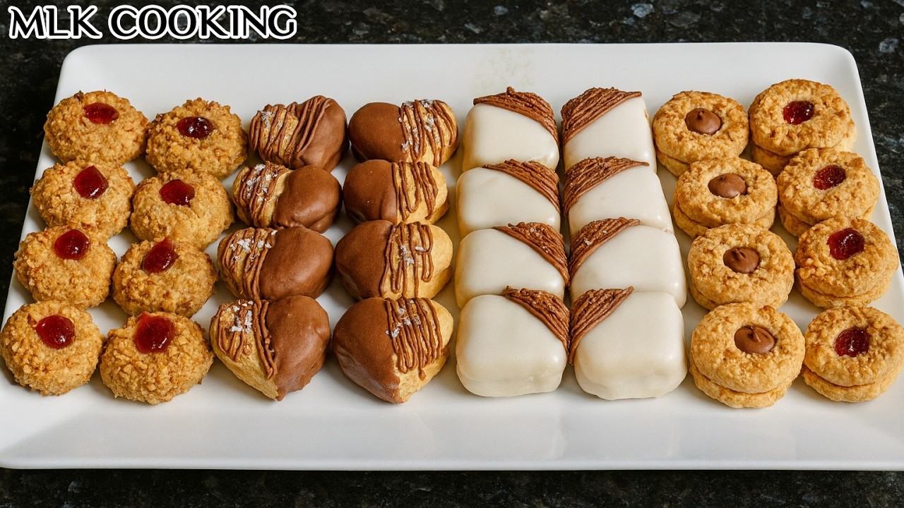 4 Shortbread Cookies With 1 Dough Recipe! | !بسكويت هشّ، 4 أنواع بنفس العجينة، وصفة سهلة
