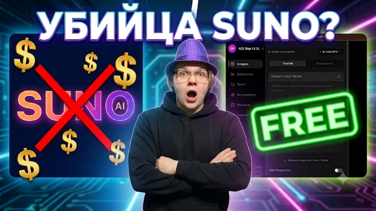 Замена SUNO AI? Бесплатная нейросеть для музыки Ace Step  Studio на твоем ПК!