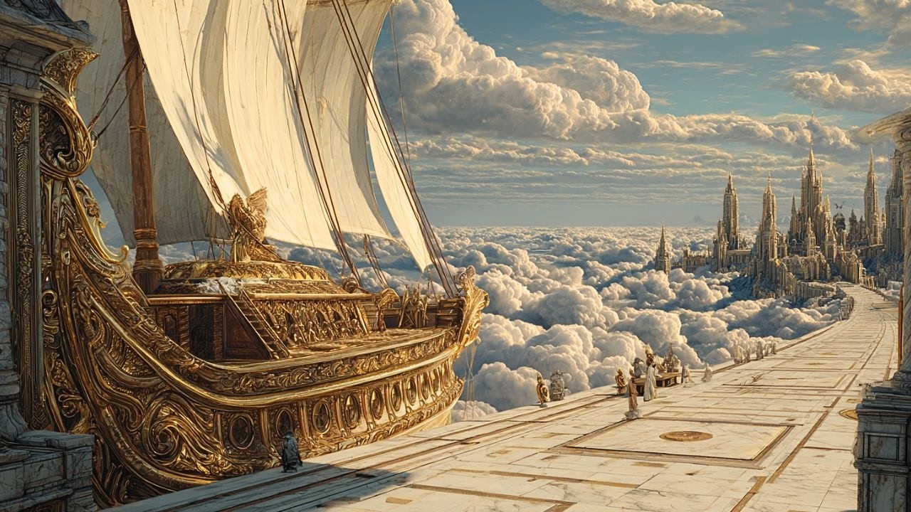 The Golden Warship  | Divine Elders Governing Earth in a Heavenly Palace