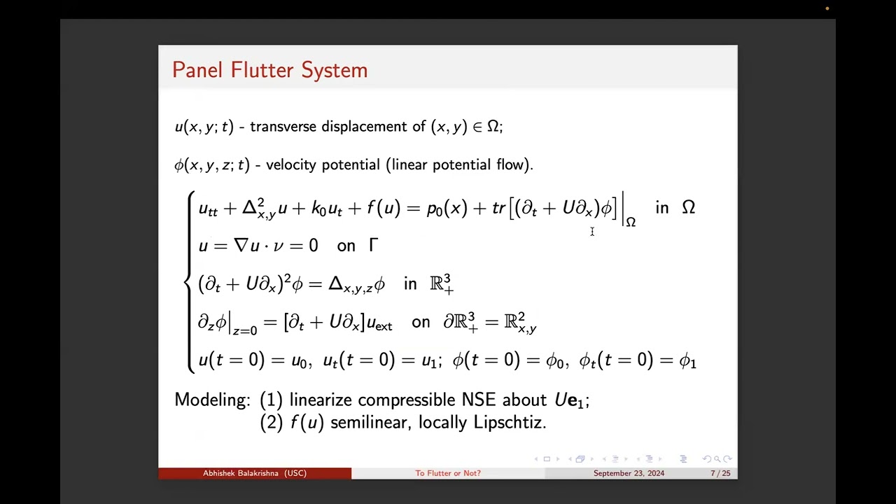 Abhishek Balakrishna (USC): End behavior of a flutter model